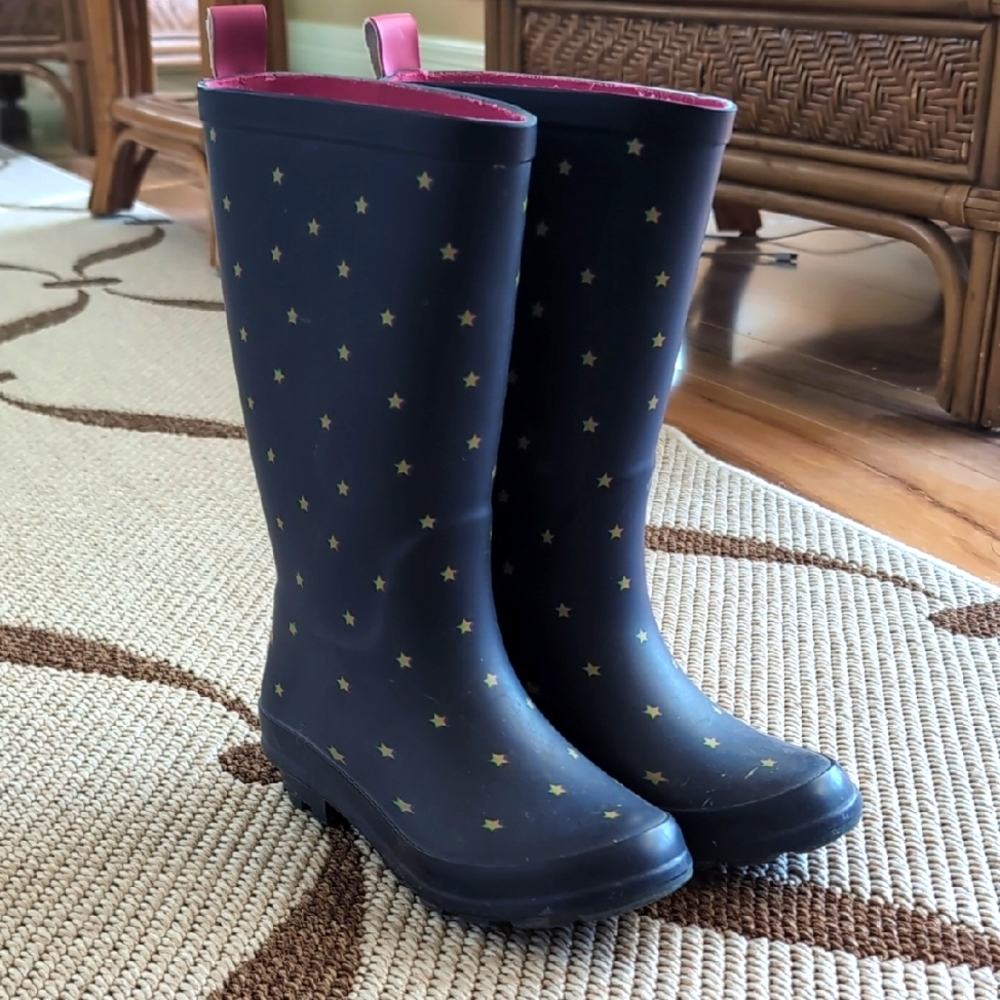 VGUC Cat & Jack Star Patterned Rain Boots